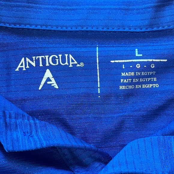 Chicago Cubs Polo Shirt Antigua Men Blue Short Sleeve Embroidered Logo Size L - Picture 3 of 4